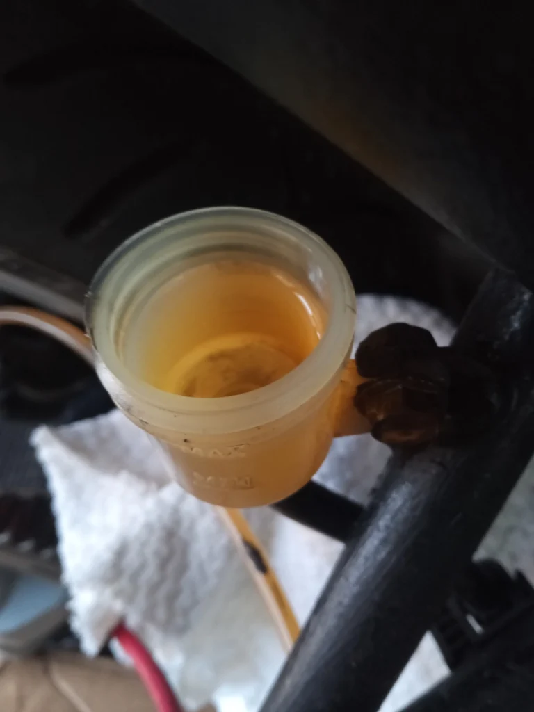 Clean brake fluid...